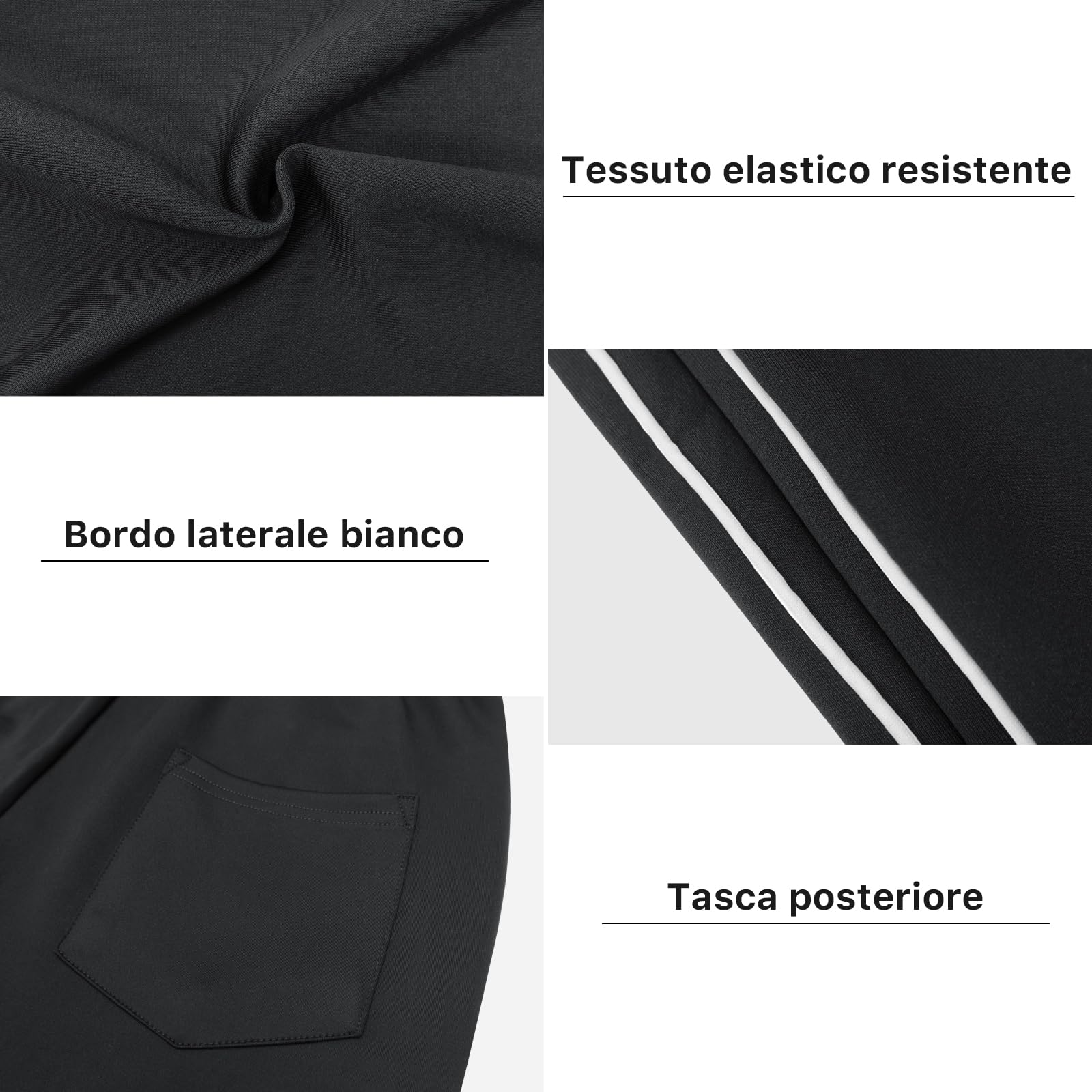 BROKIG Dritto Pantaloni Tuta Sportivi Uomo, Pantalone da Uomo Palestra Corsa Jogging Fitness con Tasche Zip Nascosta