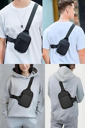 Av A Dos Unisex Black Waterproof Cross Strap Waist Shoulder Bag Chest Bodybag, Impertex Fabric, Cross Strap Bag, Chest Bag,