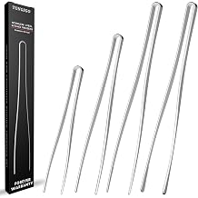 4Pcs Stainless Steel Kitchen Tweezer Tongs Set 8/10/12/12 Inch