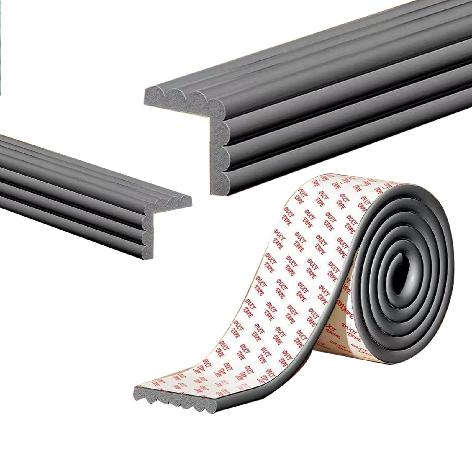 Furniture Corner Guard Edge, Foam Corner Bumpers,Furniture Sharp Edge Protector Strip W Shape, for Table,Countertop(Black,4M)