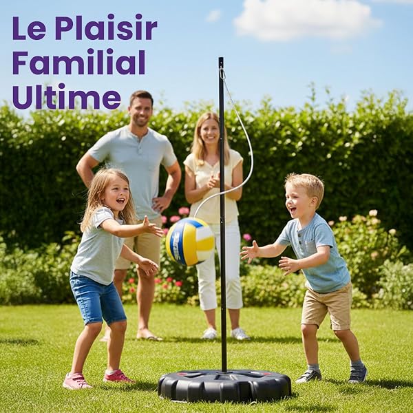 Hurtle Jeu de Tetherball Extérieur Réglable 1,2 à 2,7 m – Set Complet avec Base Lestable et Balle Corde Jeu de Jardin Stable pour Enfants Ados Famille Patio Pelouse - 5