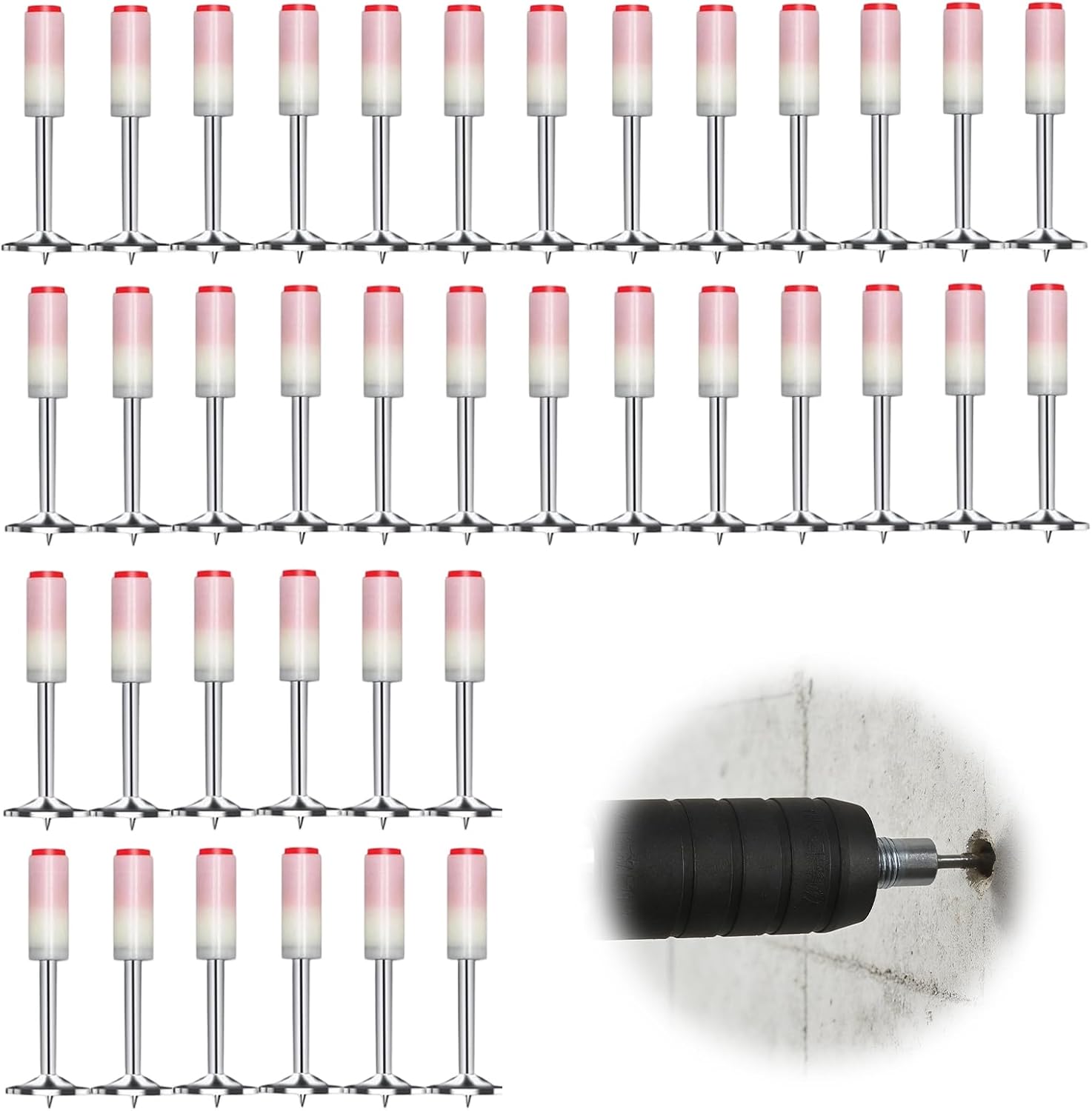 Nail Gun Nail 400 Pieces, Mini Nails 7.3 mm for Concrete Nailer, Hardened Steel Concrete Nail, Nailer Accessories for Concrete Walls and Concrete Ceilings, Walls, Ducts