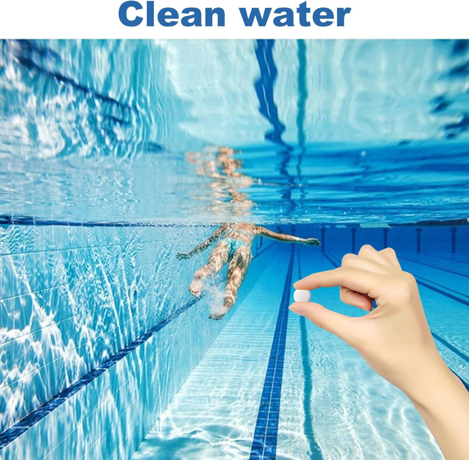 Pool Cleaning Tablet, Reinigungstabletten für Pool 100pcs, Pool Cleaning Tablets, Pool Reinigungstabletten, Sprudeltabletten zur für sauberes und hygienisches Poolwasser (100pcs-a)