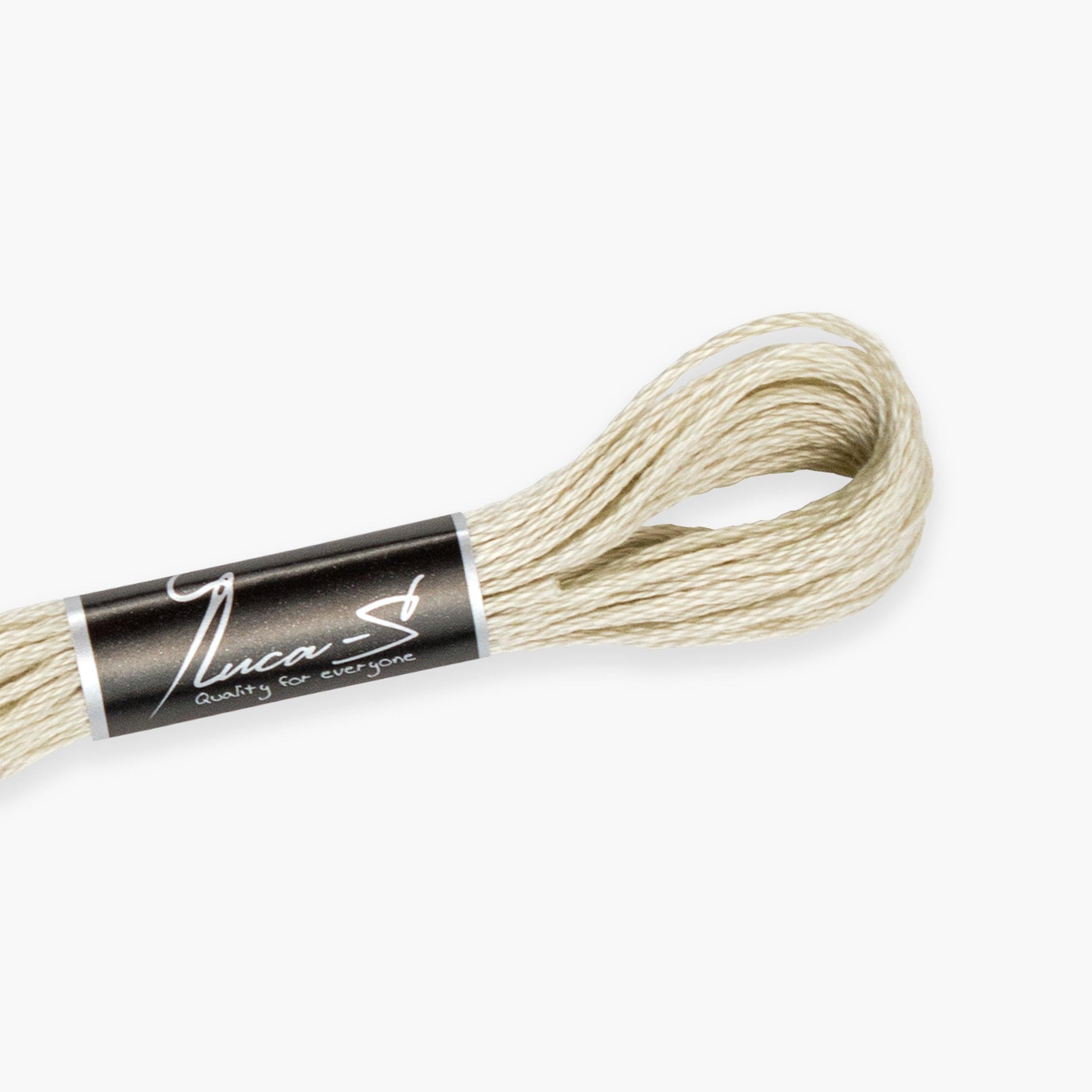 Premium Embroidery Thread Luca-S, 100% Giza Cotton, Oeko TEX Certified Stranded Cotton - 459 / DMC 822 / Anchor 390,830