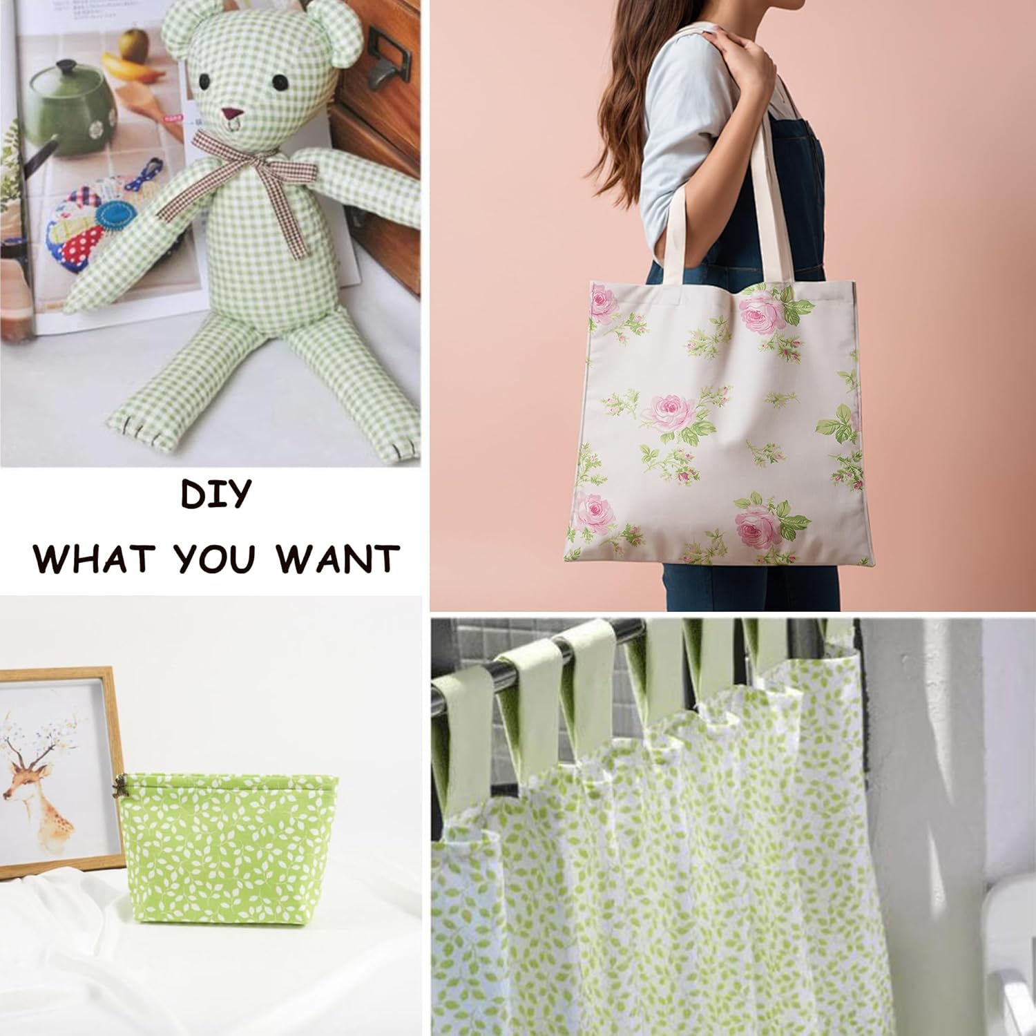 Nodsaw Green Layer Cake Fabric for Quilting 10 inch, Layer Cake Fabric Clearance, Pre-Cut Fabrics Quilt Squares 10x10 for Quilting,Sewing, and DIY Patchwork Crafts, Green