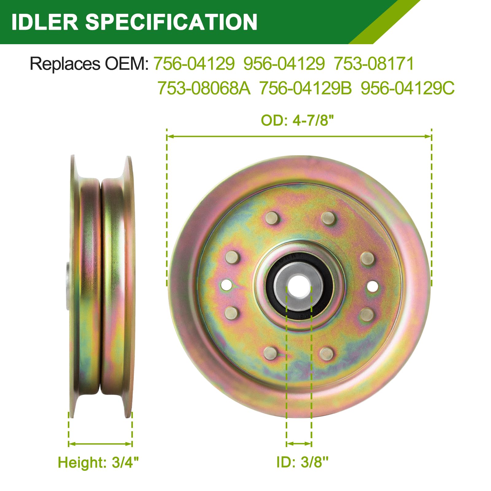 Kit de polea tensora para Cub Cadet MTD 50 pulgadas LTX1050KH LTX1050VT SLTX1050