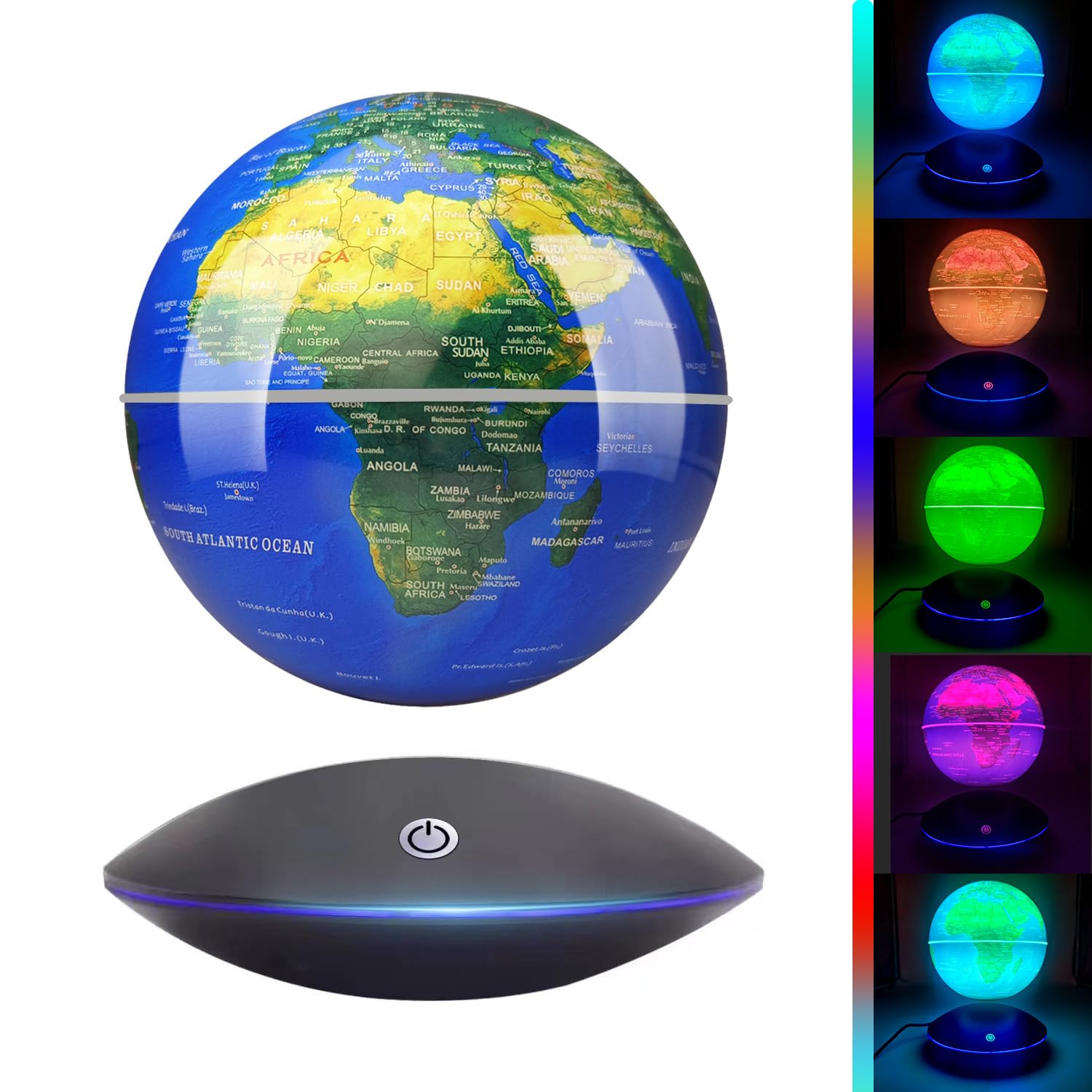 Globo levitante magnético con luz led, 360 giratorio globo flotante mapa del mundo para la pantalla de la oficina en casa, regalo de tecnología fresca para hombres padre y niñas