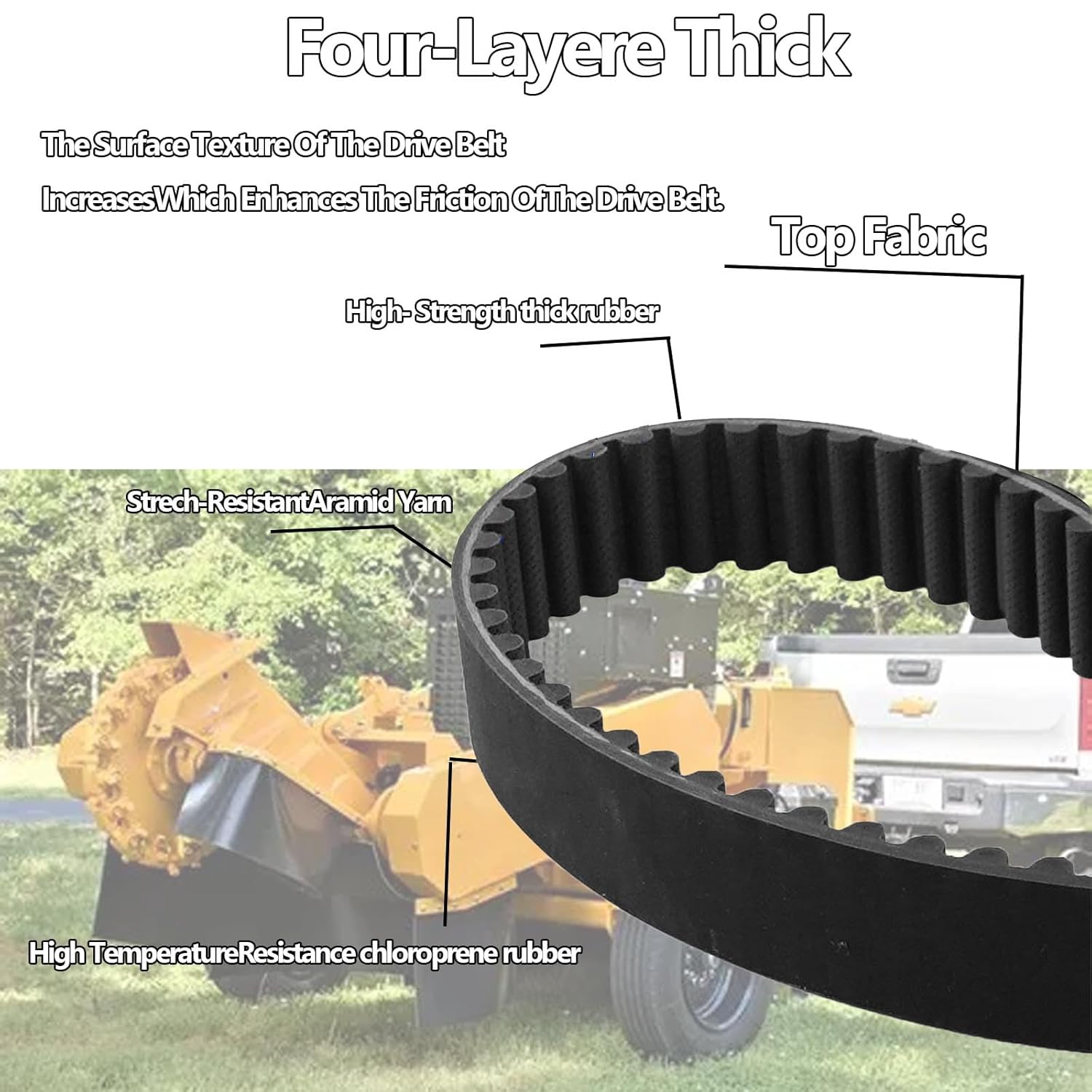 0400112 Stump Grinder Belt Compatible with Carlton 2300-4 2400 2500 2500-4 2600 2700 2700-4 SP4012 SP4012D SP4012P SP5014TRX