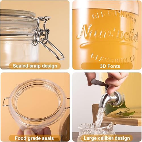 Miniatura 5 de Dispensador de bebidas, dispensador de bebidas de 2.1 galones con soporte, dispensadores de bebidas grandes para fiestas, dispensador de agua en