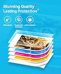 Liene Pearl N200 Pro Portable Photo Printer, Instant Mini Picture Printer for iPhone Smartphone, Thermal Dye Sublimation, Bluetooth Sticker Printer 50 Sheets 2x3 Adhesive Paper & 5 Cartridges, Gold