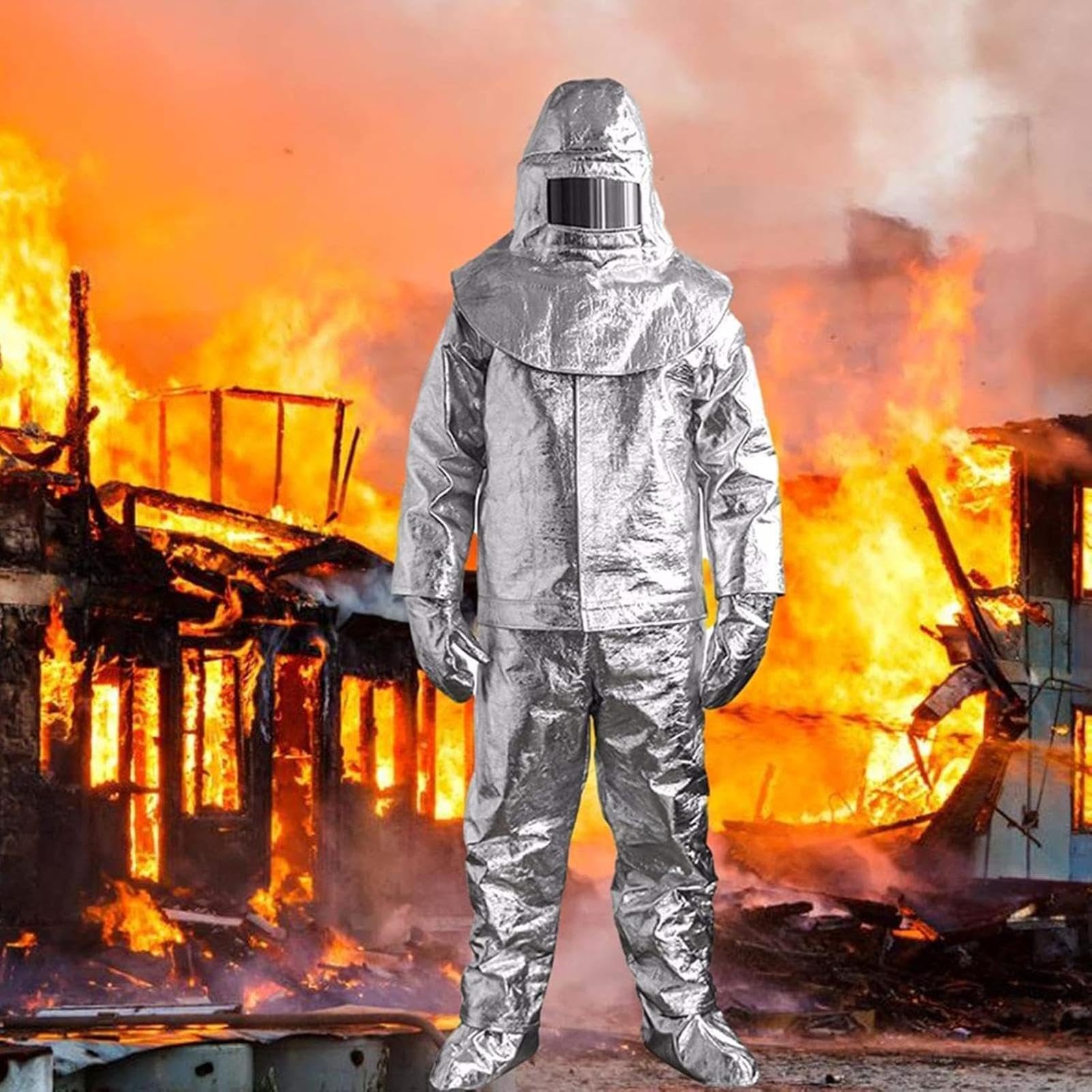 Ropa Trabajo Ignífuga, Ropa Aislamiento Alta Temperatura Material Ligero Seguridad Ignífugo para Plantas Químicas Y contra Incendios