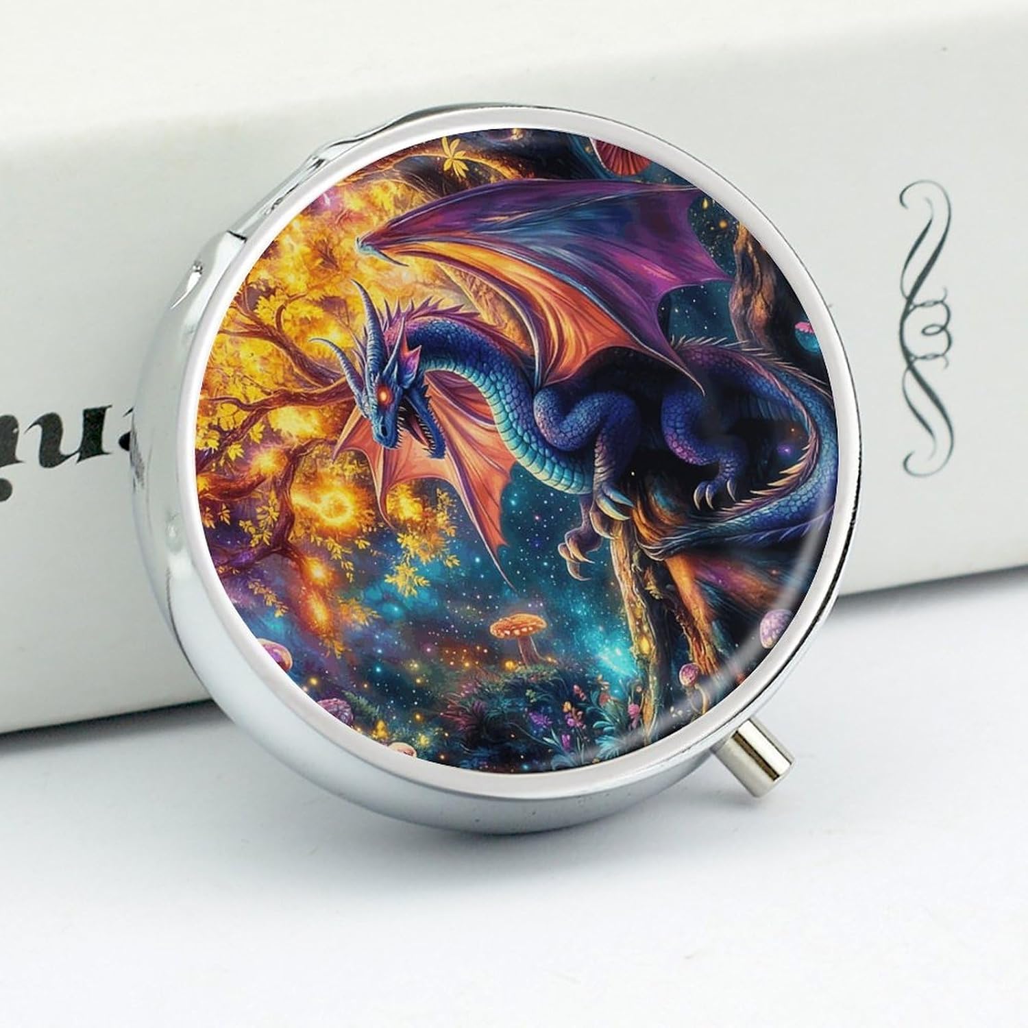 Dragon in The Jungle Travel Pillbox 3 Compartment Pill Organizer image 4