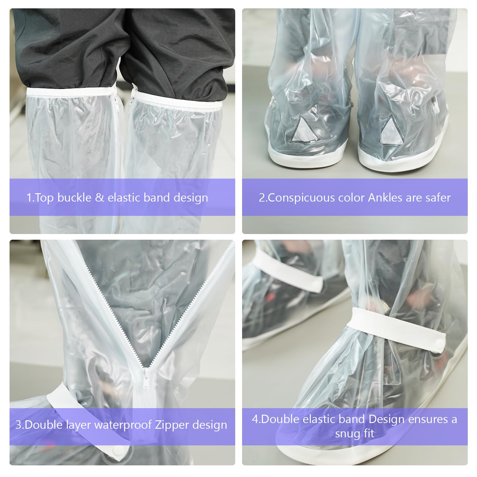 Copriscarpe impermeabili da uomo e da donna, copriscarpe da pioggia, copriscarpe, da pioggia, riutilizzabili, per le attività all'aperto nei giorni di pioggia