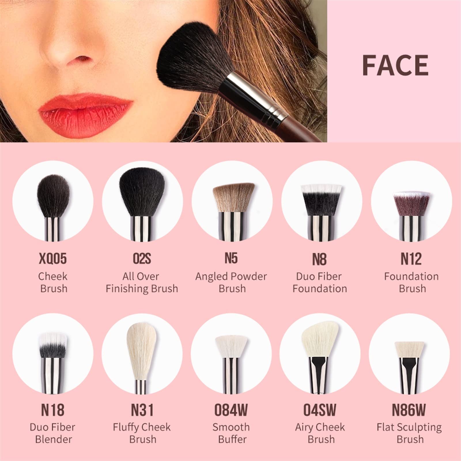 Pennelli per Il Trucco Set di pennelli per Il Trucco Beauty Puff Spugna Uovo Cipria Kabuki Blush Correttore Ombretto Kit di pennelli per Il Trucco