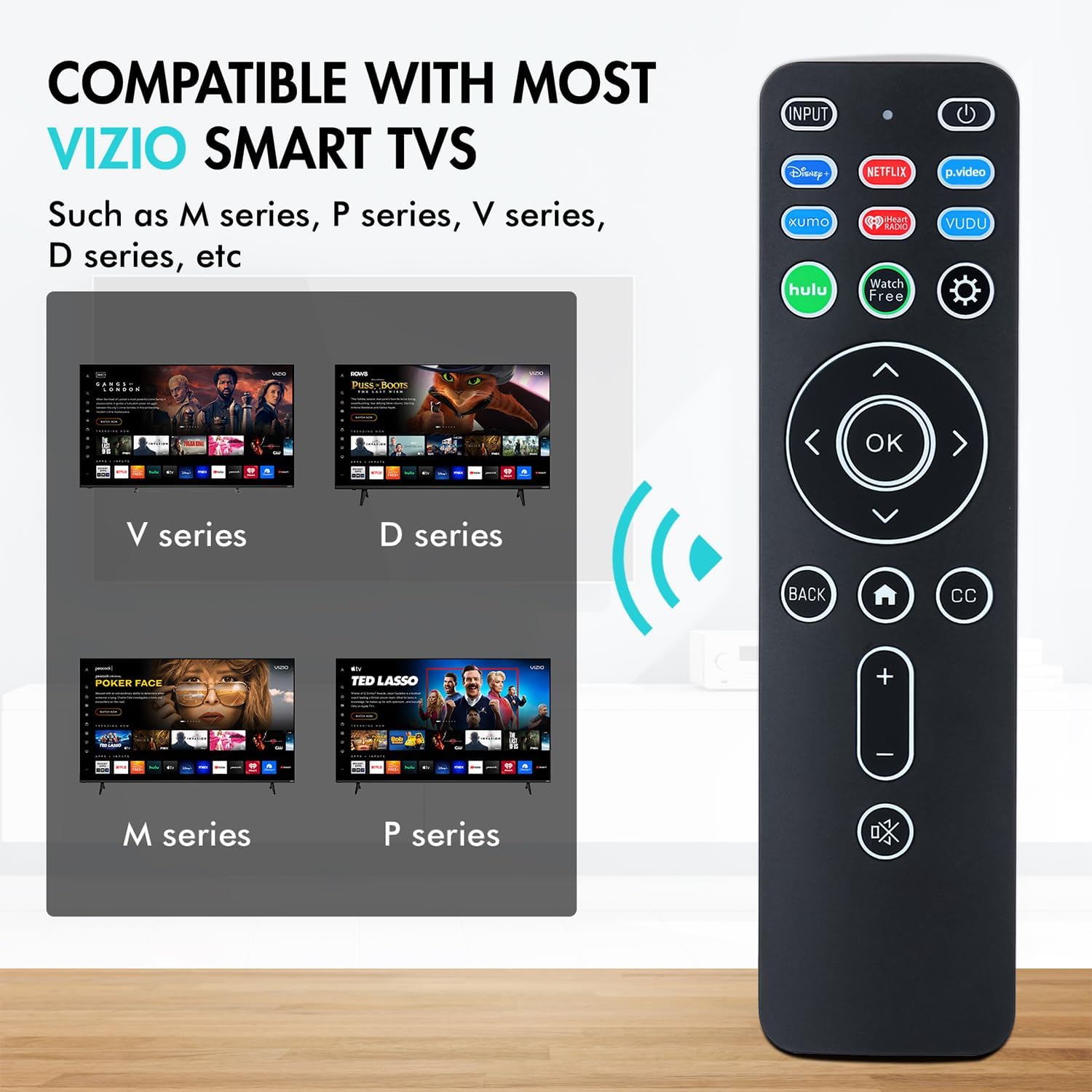 Universal Backlit Remote XRT260 Replacement for All Vizio Smart TVs with Shortcut Buttons Disney, Netflix, Video, Hulu, XUMO, VEDU, iHeart Radio and More image 3