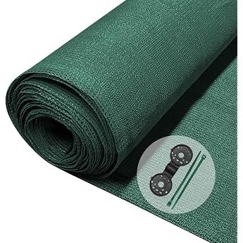 VOUNOT Fence Screen 1.5 x 10 m Privacy Fence 150 g/m  HDPE Shade Net Wind Protection UV-Resistant Tear-Resistant 85% Shading Degree with Holes and Cable Ties Green