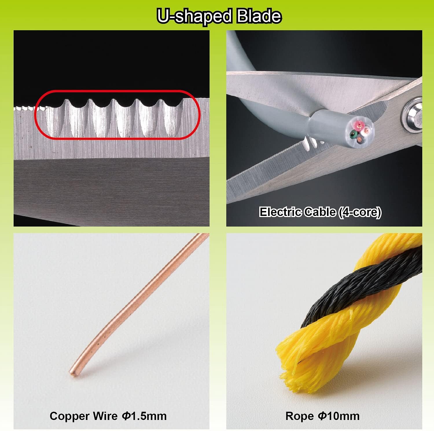 Engineer PH-50 2 in 1 Unique Cutting Blade Combination Scissors Best for Cutting Kevlar/Copper Braid Wire/Cabtire Cord/Aluminum Sheet /Best Scissors Made in Japan