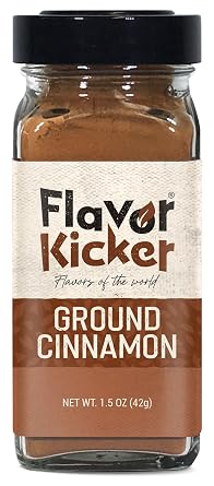 FlavorKicker Pure Ground Cinnamon Powder, 1.5 oz. Gluten Free, Non GMO, Non Irradiated, Keto Friendly