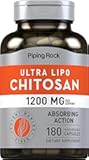 Piping Rock Chitosan Supplement 1200 mg | 180 Capsules | Ultra Lipo Chitosan | Absorbing Action | Non-GMO, Gluten Free