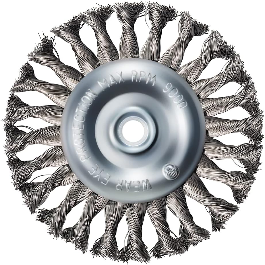 Mercer Industries 184010 - 6 x 1/2 x 1/2, 5/8 Knot Wire Wheel, .014 Carbon Steel Wire