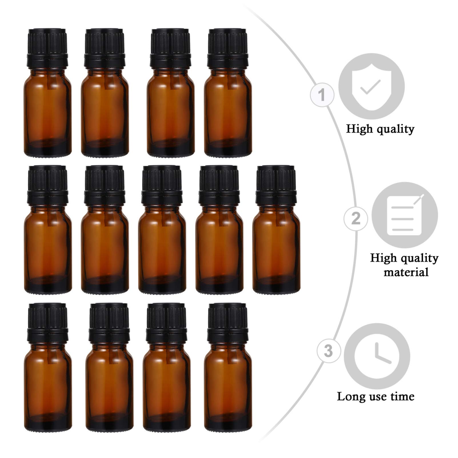 ERINGOGO Set di 24 Bottiglie Piccole Bottiglie Vuote Ricaricabili a Tenuta Stagna in Vetro da 10ml come Contenitori per Olio Essenziale e Viaggio Portatile