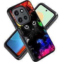 for Motorola Moto G 5G 2025 / Moto G Play 5G 2025 Case, Military Grade Heavy Duty 3-Layer Shockproof Drop Protective Cover for Moto G 5G 2025, Black Cat Face