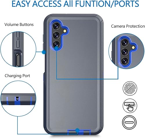Miniatura 5 de Funda para Samsung Galaxy A13 5G (no para A13 4G), funda de teléfono Bisbkrar grado militar 3 en 1 a prueba de golpes, resistente cubierta de