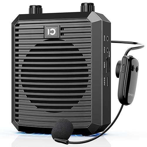 SHIDU 18W Voice Amplifier for Teacher with Wireless Microphone Headset, Portable Bluetooth Speaker and Megaphone, Professional Power Amplifier System for Tour Guide, Speech, Yoga, Meeting