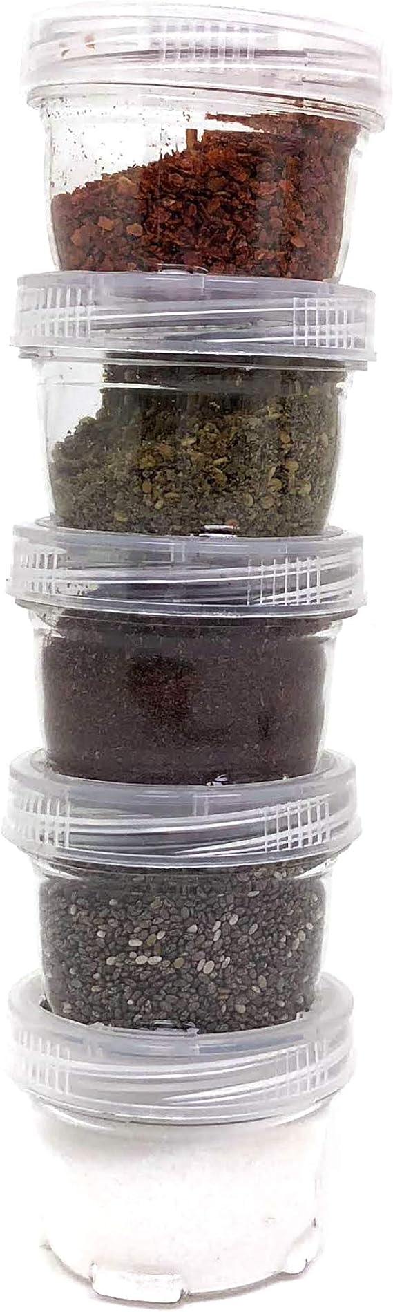 Storage Containers Stackable Interlocking Detachable 5 for Beads Crafts Medicine Small Items 2 Round