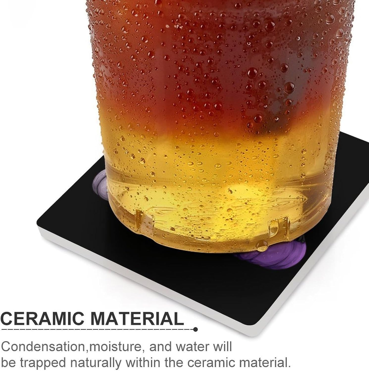 French Bulldog Pumpkin Coaster for Drinks Square Ceramic Table Coasters Stone Mat Crafts 4PCS Home Kitchen Decor