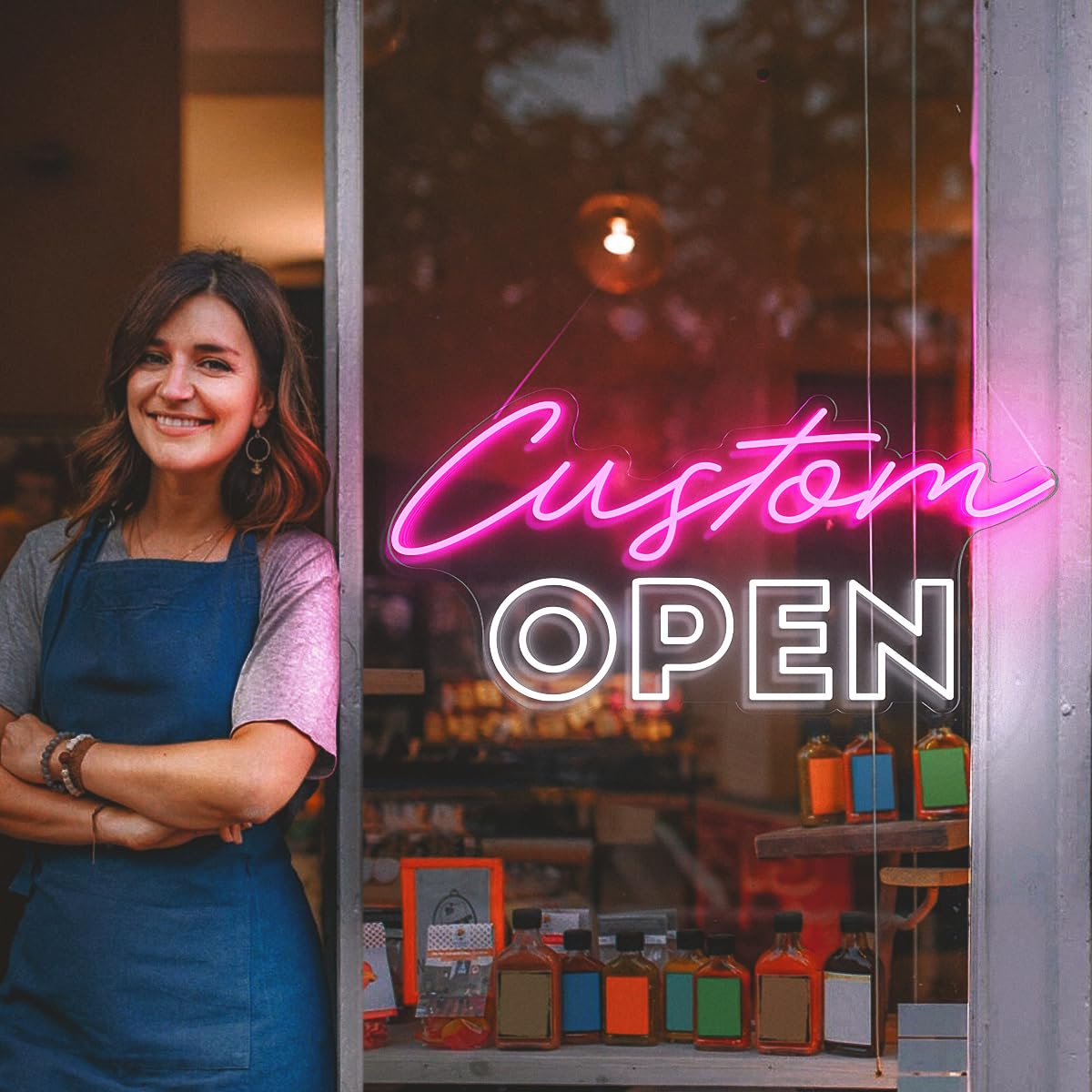 Custom Open Signs for Business,Personalized Led Open Signs for Business Window Studio Storefront Bar Salon Cafes Restaurant Pubs