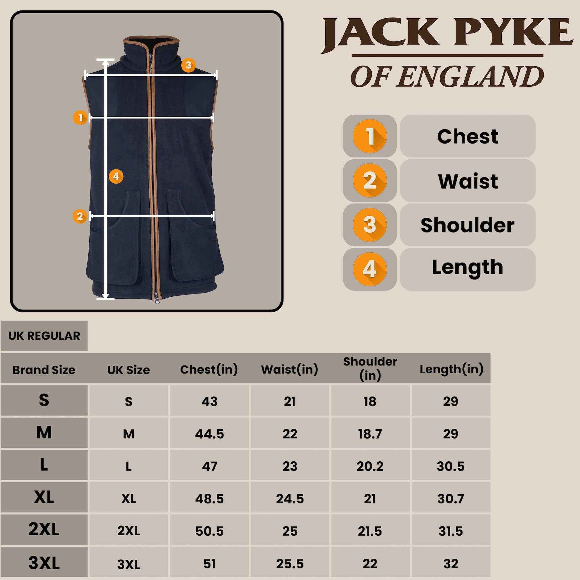 JACK PYKE Gilet Shooters à grande poche