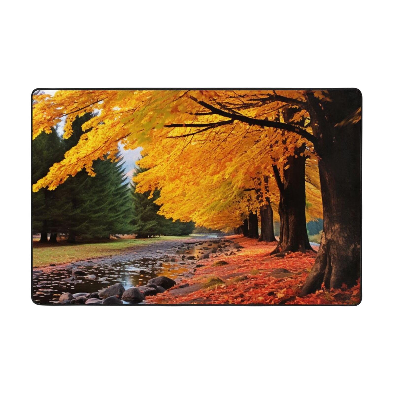 Tapis de cuisine et entrée aux tons d'automne pour intérieur cosy