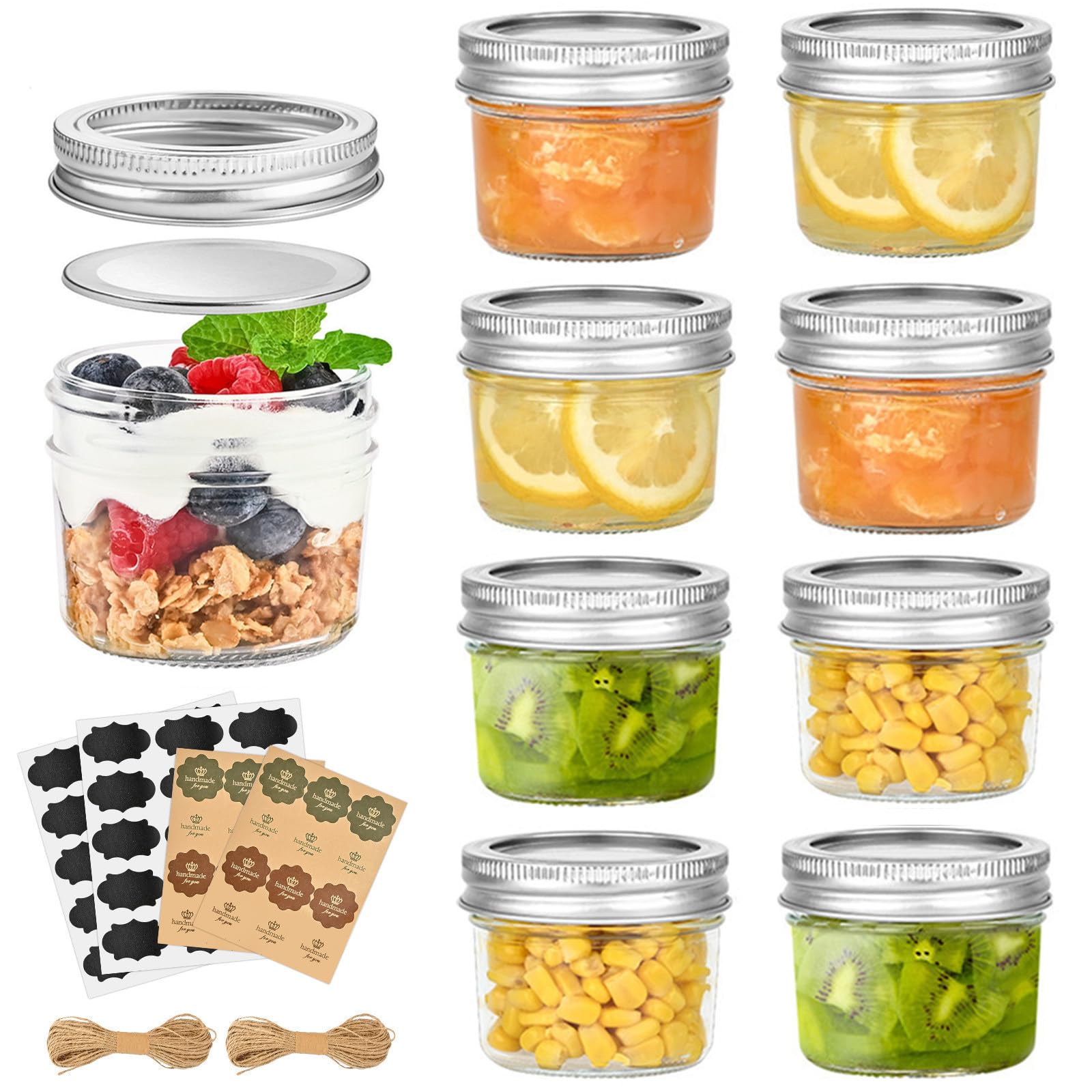 TUZAZO 4 oz Mini Mason Jars with Lids