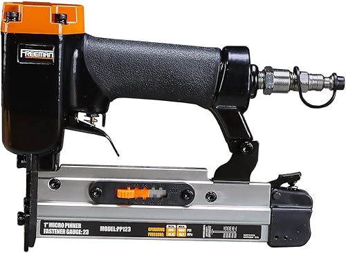 Miniatura 2 de Freeman PP123 - Pistola de clavos neumática de calibre 23 de 1 pulgada, ergonómica y ligera, con gatillo de seguridad y selector de tamaño de