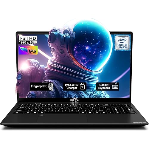 NIMO 15.6" FHD-IPS-Laptop Intel 8 Cores i5-12450H (Up to 4.4GHz, Beat i7-11800H), 16GB RAM 1TB SSD 100W PD Type-C Fingerprint, 2yr Warranty for Professionals & Students Office, Study & Travel
