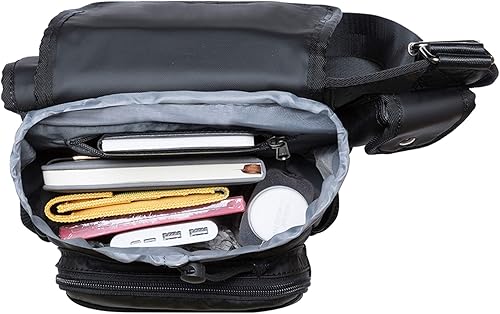 Miniatura 7 de Bolso de mensajero de lona vintage para hombre, bolso de mensajero de retazos de cuero en el pecho