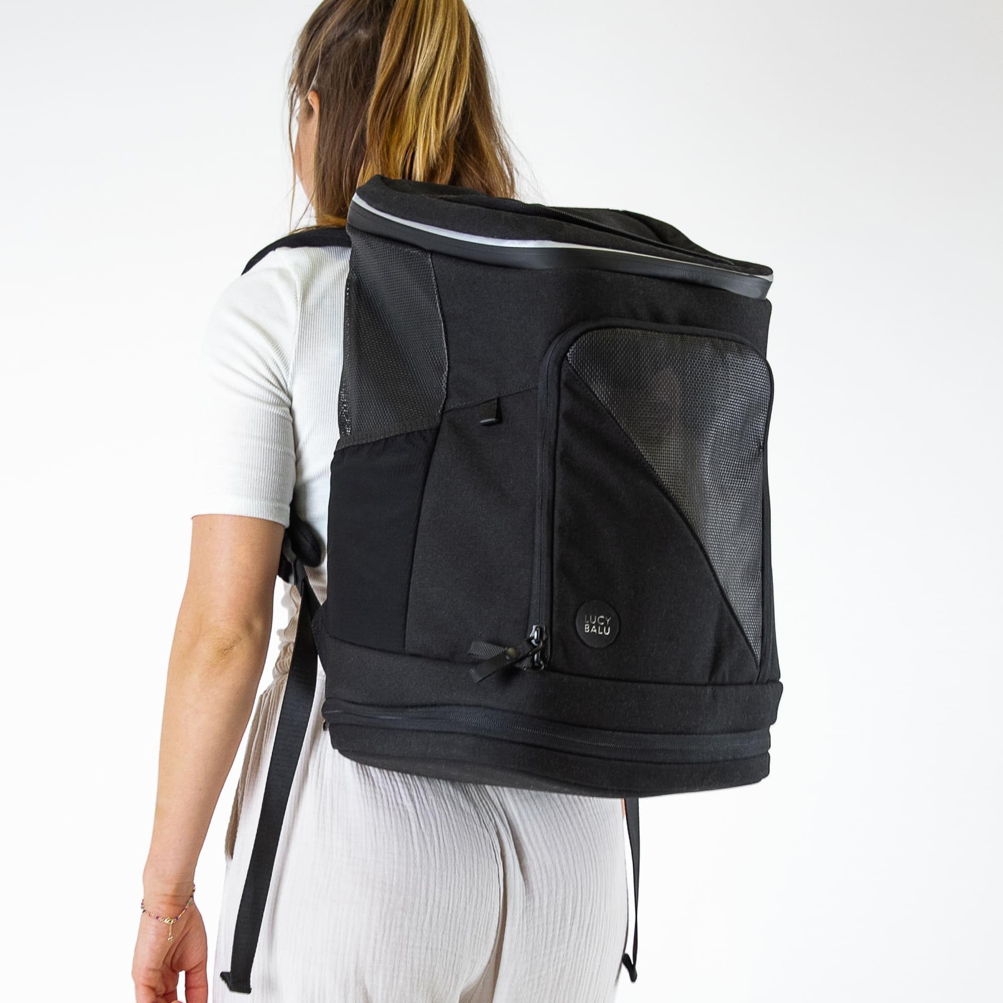LucyBalu® Hop-on Sac à Dos de Transport pour Chat I Anthracite