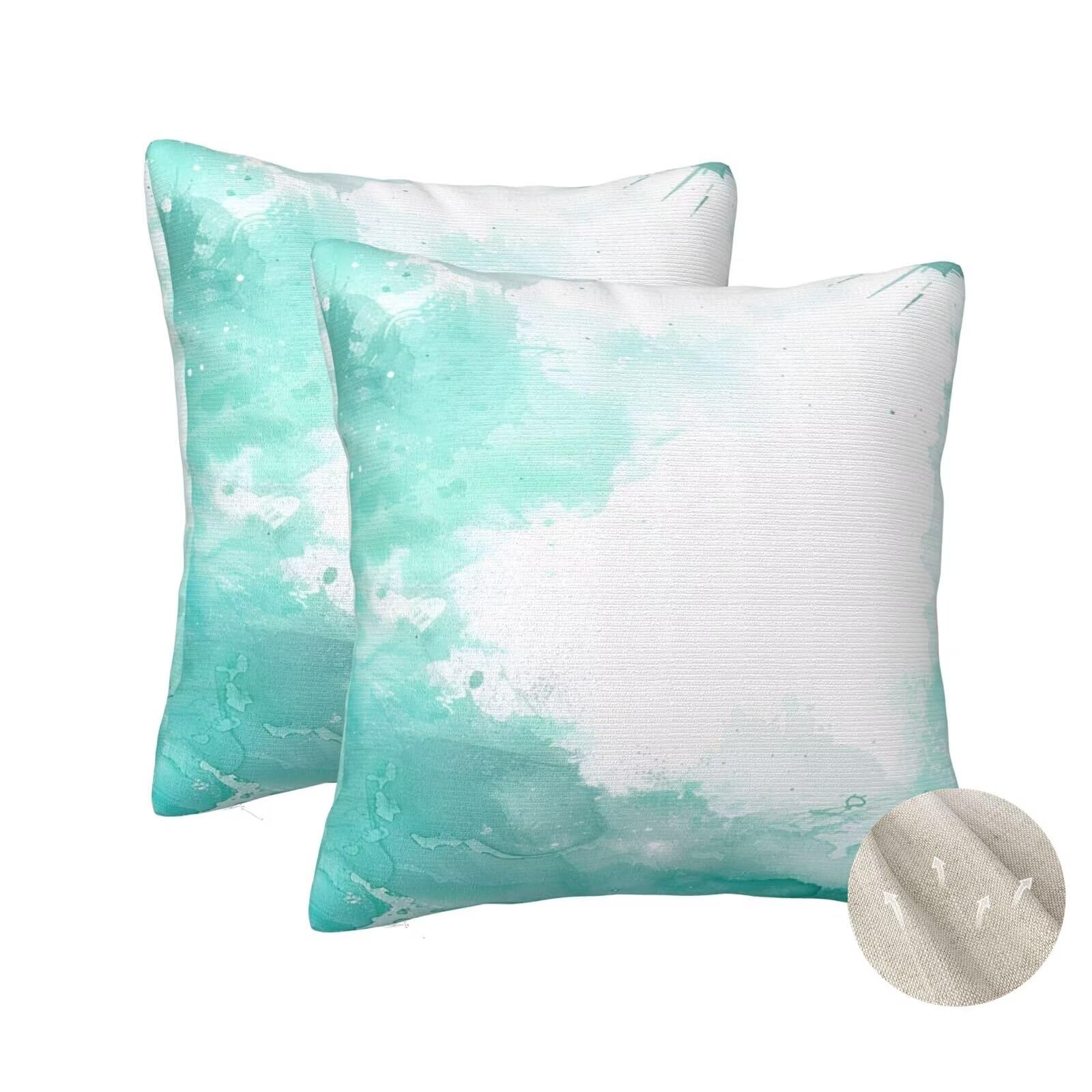 Housse coussin 70x70 cm lot de 2 vert taie d oreiller carre pour canape salon maison