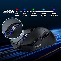 Vista 4 de Redragon M618 - Mouse para juegos con cable, mouse óptico de 8000 DPI con 6 botones programables y 5 modos retroiluminados, 70G ultra ligero, Negro