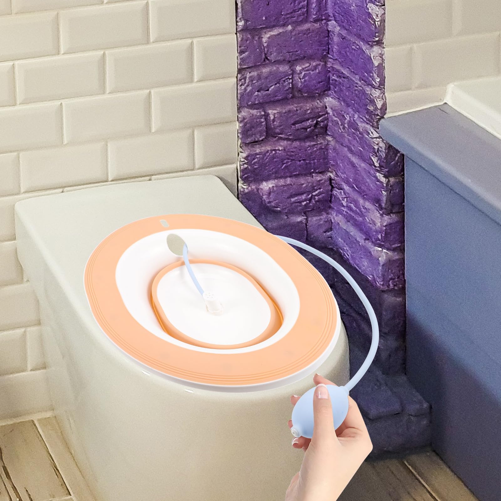 BETOOKY Bacinella per Lavaggio Intimo Post Parto per Donne Incinte con Design Antiscivolo, Materiale Pp e Tpr, Adatta per Toilette Rosa, Accessorio Pratico per Igiene Quotidiana