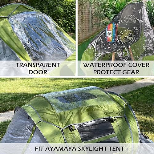 Miniatura 7 de AYAMAYA - Tiendas de campaña emergentes para 4 personas  Tienda de campaña familiar instantánea impermeable con tragaluz y mosca de lluvia