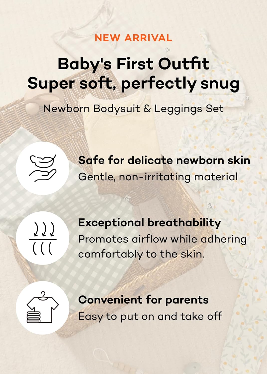 Konny Baby Bodysuit & Pants Set Newborn Ultra-soft Baby Girls Boys Long Sleeve Leggings Clothes - Image 2