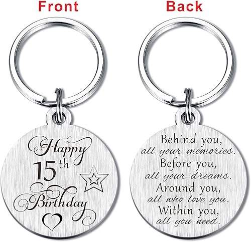 Miniatura 2 de Laluminter Llavero de regalo de feliz cumpleaños, regalos para niñas, mujeres, niños, hombres, grabado de doble cara