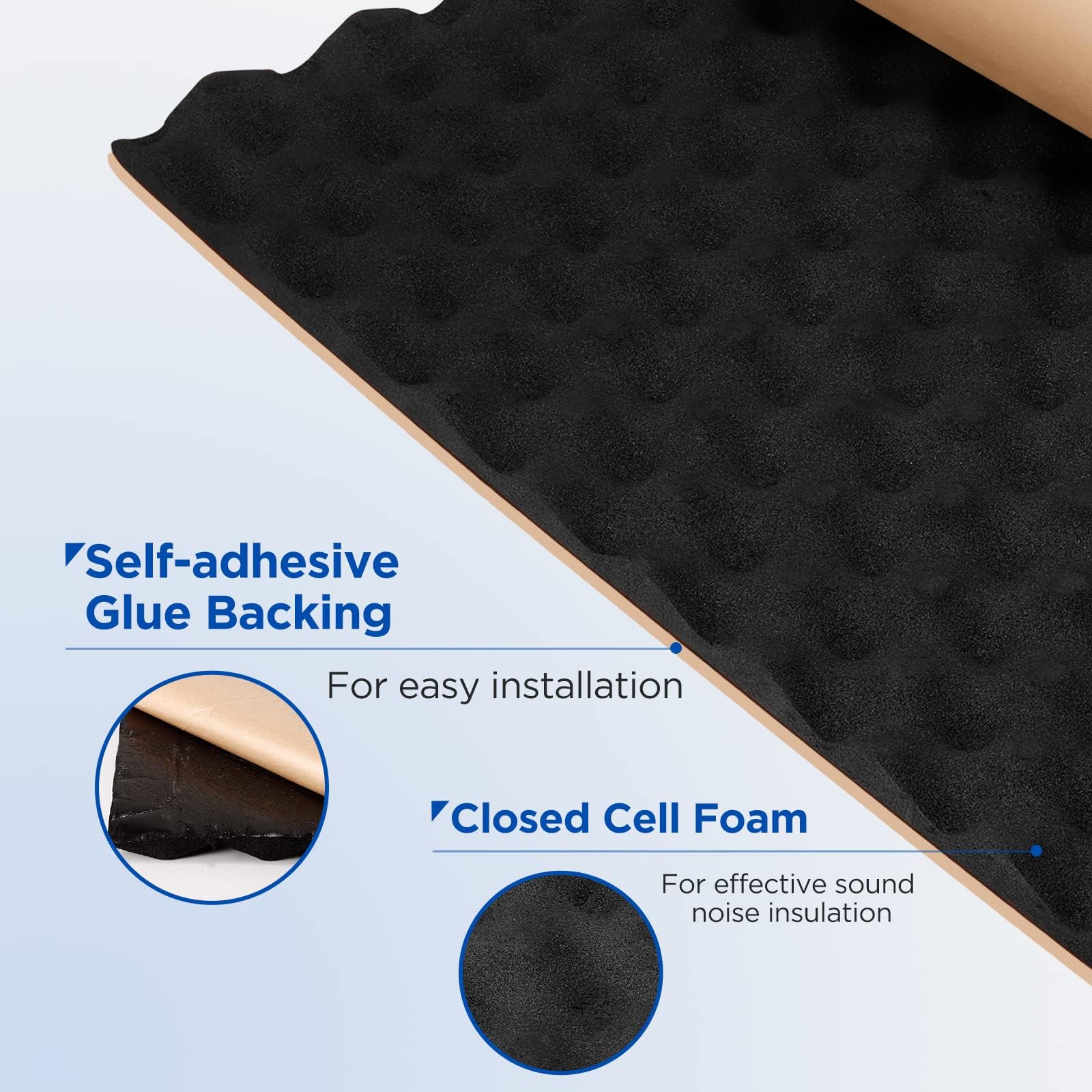 Panneaux de Mousse Acoustique, Anti Bruit Panneau Absorbant Acoustique, Mousse Acoustic pour Podcasting Studios d'enregistrement Bureaux Apprentissage à Domicile (100x50x2cm)