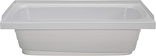 Miniatura 6 de Lippert Bañera blanca de repuesto de 24 x 40 pulgadas con drenaje izquierdo, acrílico ABS resistente a los arañazos para caravanas, remolques