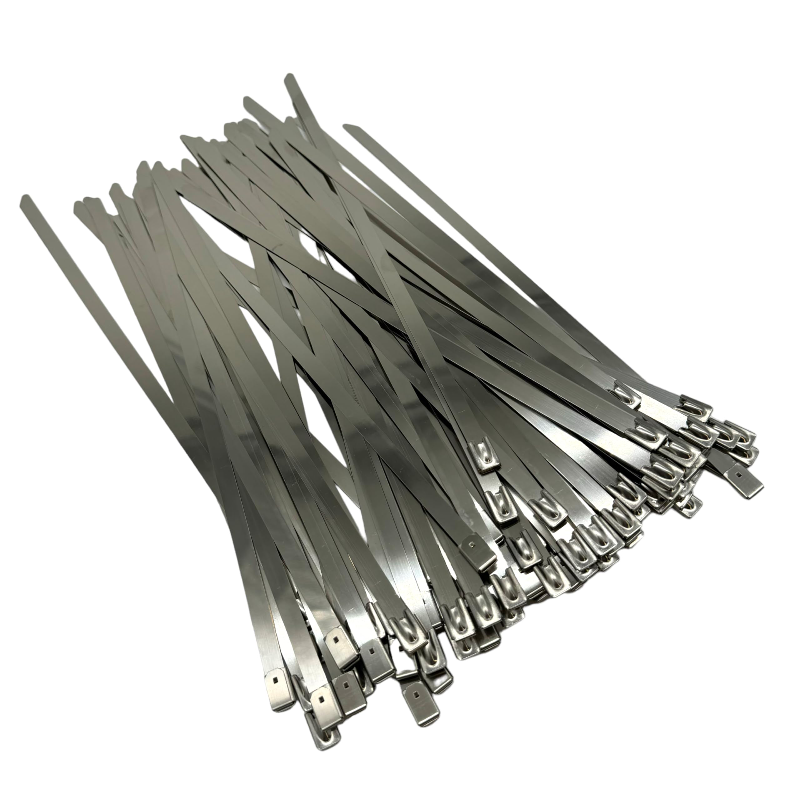 Stainless Steel Metal Zip Ties, Set of 100, 4.6 * 500mm Heavy Duty Cable Ties Multipurpose Self-Locking Indoor & Outdoor Zip Ties for Wire, Machinery, Pipes, Fence, Roofs, Farms & Binding