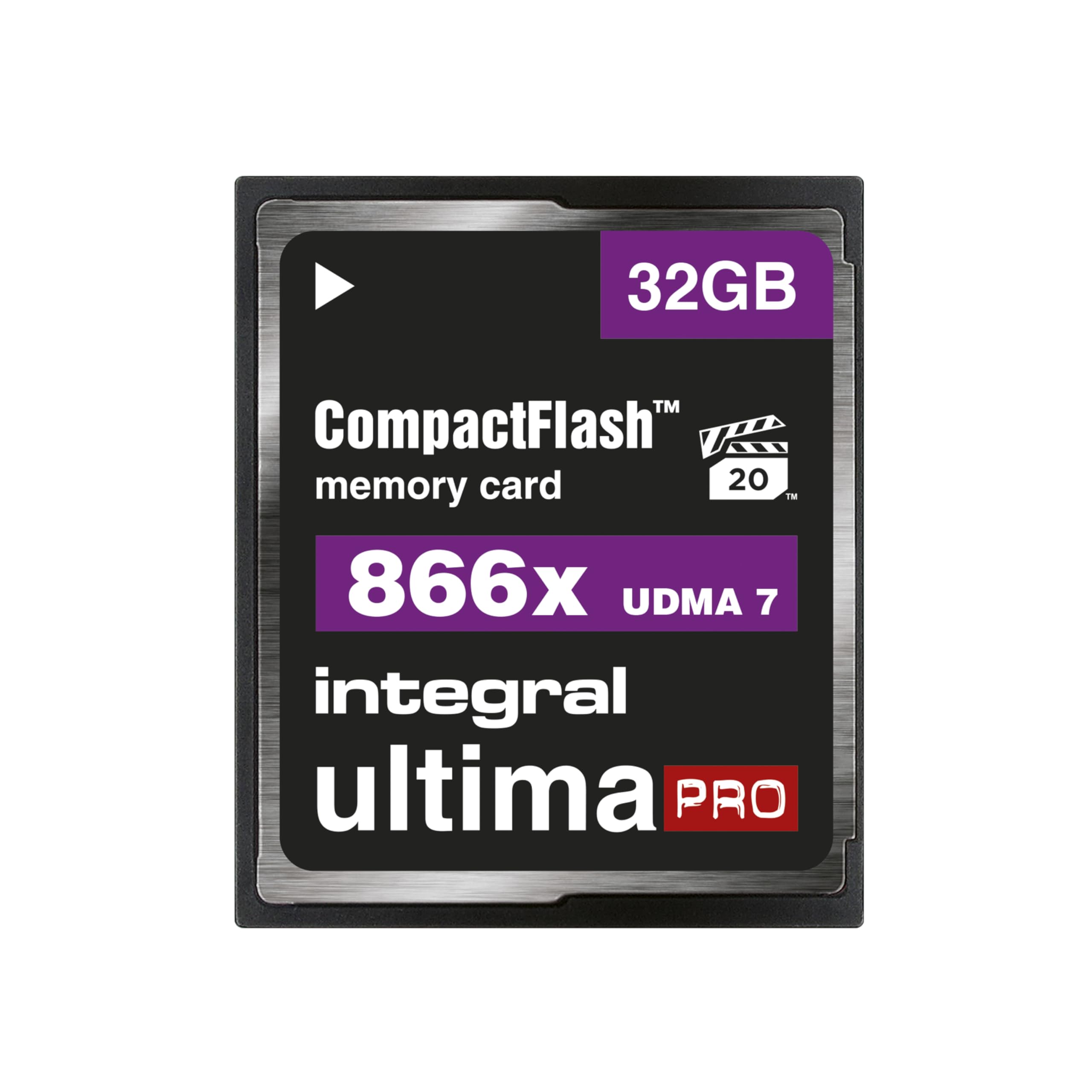 Integral Carte Compact Flash 32GB UDMA-7 866x Vitesse VPG-20 | Lecture à 130 MB/s et écriture à 45 MB/s | Carte Professionnelle à Haute Vitesse