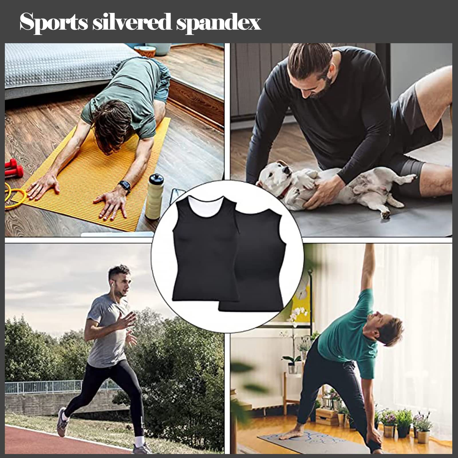 Canotta Dimagrante Uomo, Tute Dimagranti, Canottiera Dimagrante, Allenamento Aerobico, Shaper Workout (Nero L/XL)