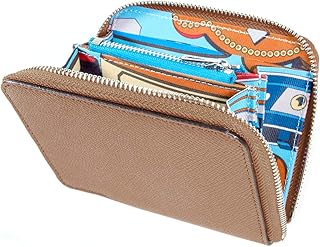 [MALTA] ミニ財布 レディース ラウンドファスナー インナー スカーフ 薄型 牛革 カラフル スカーフ 小さい財布 コンパクト 薄い 軽い 財布 小銭入れ カード入れ 大容量 全3色